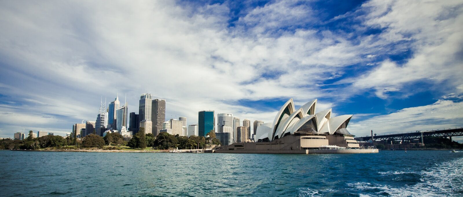 Sydney opera house and city skyline.
